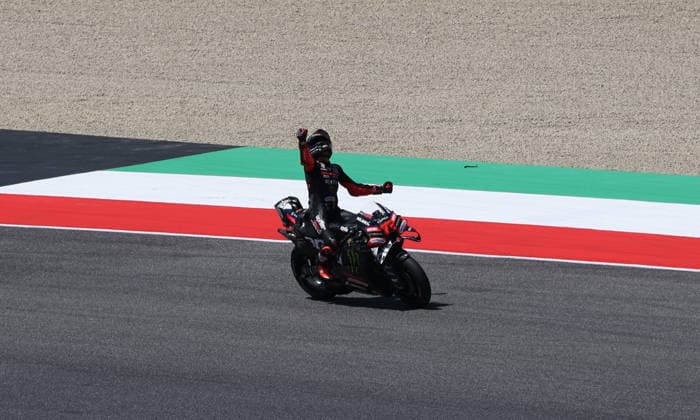 31 05 2026, Autodromo Internazionale del Mugello, Mugello, MotoGP Italian Grand Prix 2026 ,in the picture winner Marco Bezzecchi ITA , Aprilia Racing Photo by Hasan Bratic DeFodi Images