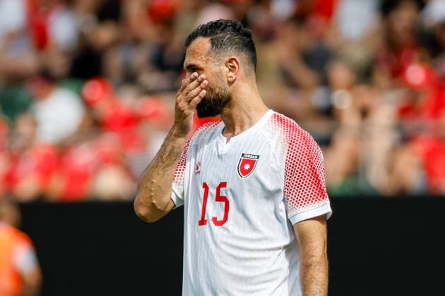 Ibrahim Sa deh Jordan, 15 , Switzerland, Football, Friendly match, Switzerland vs Jordan, 31 05 2026, St Gallen Kybunpark Hessen Switzerland Copyright: xGrantxHubbsx
