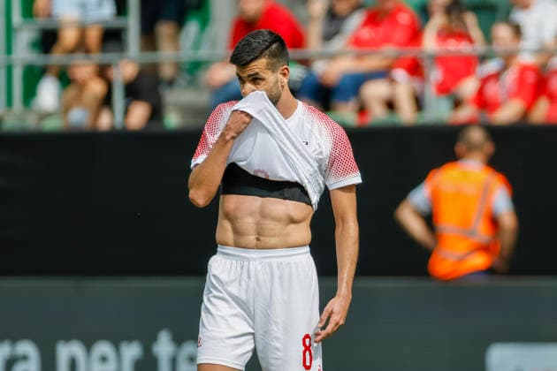 Noor Alrawabdeh Jordan, 08 , Switzerland, Football, Friendly match, Switzerland vs Jordan, 31 05 2026, St Gallen Kybunpark Hessen Switzerland Copyright: xGrantxHubbsx