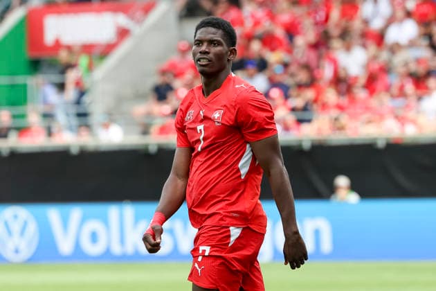 Breel Embolo Switzerland, 07 , Switzerland, Football, Friendly match, Switzerland vs Jordan, 31 05 2026, St Gallen Kybunpark Hessen Switzerland Copyright: xGrantxHubbsx