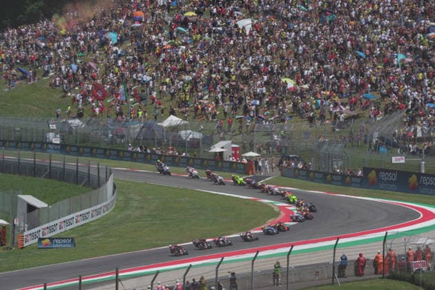 31 05 2026, Autodromo Internazionale del Mugello, Mugello, MotoGP Italian Grand Prix 2026 ,in the picture Race start , Francesco Bagnaia ITA , Ducati Lenovo Team, Brad Binder ZAF , Red Bull KTM Factory Racing, Marco Bezzecchi ITA , Aprilia Racing, Jorge Martin ESP , Marc Marquez ESP , Fabio di Giannantonio ITA , Pertamina Enduro VR46 Racing Team Photo by Hasan Bratic DeFodi Images