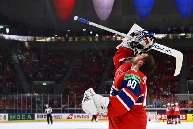 Goalkeeper Henrik Haukeland of Norway during the bronze medal match Canada vs Norway at the 2026 IIHF Ice hockey, Eishockey World Championship, WM, Weltmeisterschaft in Zurich, Switzerland, May 31, 2026. (CTKxPhoto RadekxPetrasek) CTKPhotoP2026053103841  CTKPhotoP2026053103841