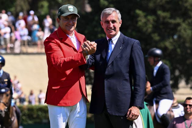 IPA85213625 - Piergiorgio BUCCI (ITA) and PALLIETER VD N.RANCH wins the 93rd CSIO Roma 2026 Competition No. 9 - ROLEX ROME GRAND PRIX Two rounds competition Tab. A - h. 160 Prize Money: 500,000 Ä on May 31, 2026 at Piazza di Siena in Rome, Italy.  Copyright: xDomenicoxCippitelli IPAxSportx xx 85213625