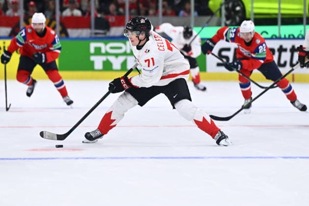 Macklin Celebrini of Canada in action during the bronze medal match Canada vs Norway at the 2026 IIHF Ice hockey, Eishockey World Championship, WM, Weltmeisterschaft in Zurich, Switzerland, May 31, 2026. (CTKxPhoto RadekxPetrasek) CTKPhotoP2026053103947  CTKPhotoP2026053103947