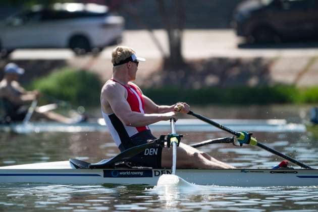 Seville, Spain. 30 May 2026. Rower Bastian Secher (Denmark) during the M1x Men s Single Sculls Semifinal 2 Race at the World Rowing Cup 1 2026 at CEAR La Cartuja. Seville Spain Copyright: xDavidxSarmientox xVWPicsx DSG-0876