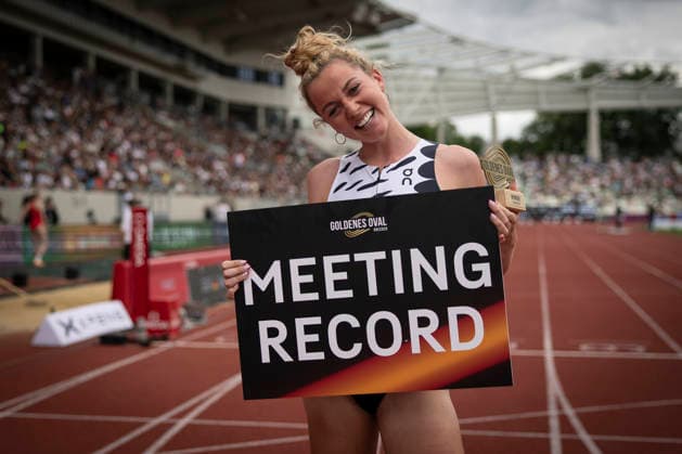 DRESDEN , GERMANY - MAY 31: Smilla Kolbe (GER Germany) with a 800m meeting record of 2:00.02 during the Golden Oval Continental Tour Silver meeting on May 31, 2026 at Heinz-Steyer-Stadion in Dresden, Saxony, Germany. Saxony Germany Copyright: xAxelxKohringx