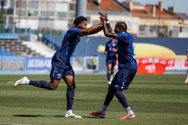Kevin Lenini celebrating after goal during International Friendly, Länderspiel, Nationalmannschaft game between teams of Cape Verde and Servia at Estadio do Restelo (Luis Loureiro Ball Raw Images PT) Lisbon Estadio do Restelo Portugal Copyright: xLuisxLoureirox LLOU9104