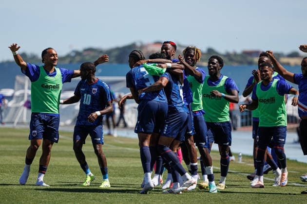 Kevin Lenini celebrating after goal during International Friendly, Länderspiel, Nationalmannschaft game between teams of Cape Verde and Servia at Estadio do Restelo (Luis Loureiro Ball Raw Images PT) Lisbon Estadio do Restelo Portugal Copyright: xLuisxLoureirox LLOU9144