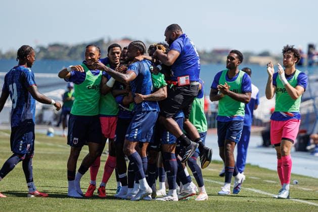 Kevin Lenini celebrating after goal during International Friendly, Länderspiel, Nationalmannschaft game between teams of Cape Verde and Servia at Estadio do Restelo (Luis Loureiro Ball Raw Images PT) Lisbon Estadio do Restelo Portugal Copyright: xLuisxLoureirox LLOU9152