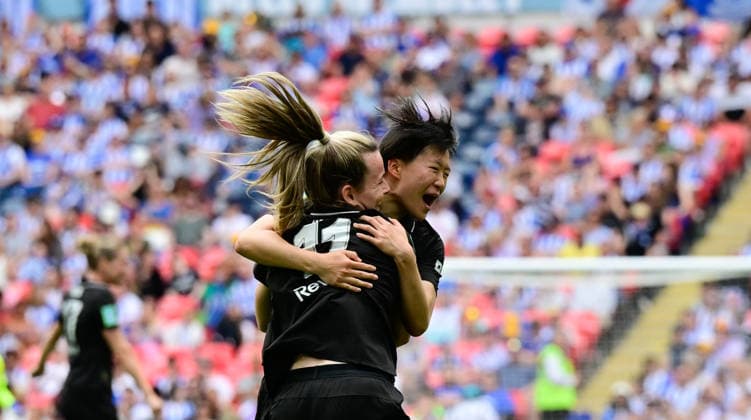 Brighton and Hove Albion Women v Manchester City Women, London, UK - 31 May 2026 Goal celebrations for Aoba Fujino of Manchester City Women after scoring their side s 3rd goal for 0-3 during the Adobe Womens FA Cup Final match between Brighton and Hove Albion Women and Manchester City Women at Wembley Stadium, London on 31 May 2026 ( London Wembley Stadium London England Copyright: xAlanxStanford PPAUKx PPA-278390