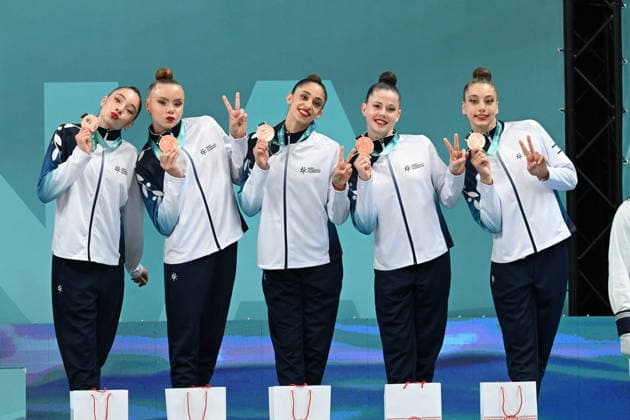 OTHER - Gymnastics - European Championships in Rhythmic gymnastics, Rhythmische Sportgymnastik, RSG Photo by IPA ABACAPRESS.COM85215707 - Israel group bronze medal during European Championships in Rhythmic Gymnastics, Gymnastics in Varna, Bulgaria, May 31 2026 Varna Bulgaria  Copyright: xIPAxSport ABACAx