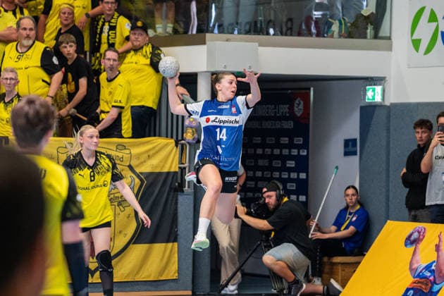 HSG Blomberg Lippe GER vs Borussia Dortmund GER Handball, 1 Handball Bundesliga Women, Final, Match 3, 31 5 2026, Season 2025 2026, Blomberg Ona Vegue HSG Blomberg Lippe, 14 in goal Blomberg Sporthalle an der Ulmenallee Germany