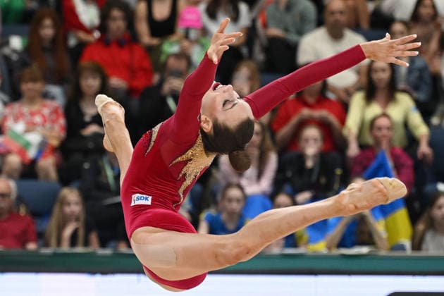 Daria Varfolomeev, GER, during all around final of 2026 European Championships in Varna 29 05 2026