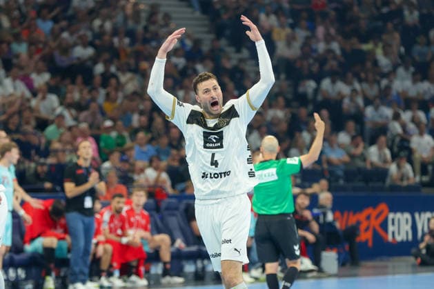 31 05 2026, xgox, Handball EHF European League Final THW Kiel MT Melsungen v l Domagoj Duvnjak Kiel, 4 Jubel, Torjubel, jubelt ueber das Tor, celebrate the goal, celebration Hamburg