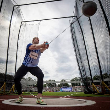 DRESDEN , GERMANY - MAY 31: Wojciech Nowicki (POL Poland) competes in the hammer throw during the Golden Oval Continental Tour Silver meeting on May 31, 2026 at Heinz-Steyer-Stadion in Dresden, Saxony, Germany. Saxony Germany Copyright: xAxelxKohringx