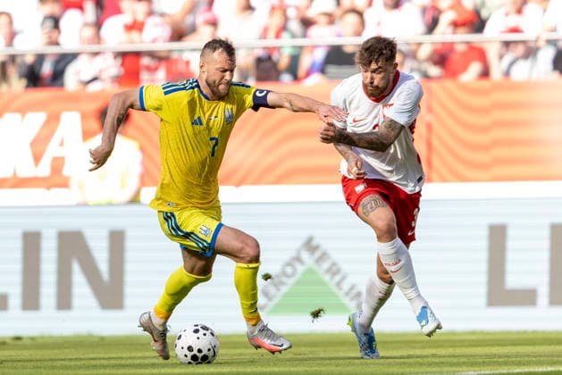 Poland v Ukraine - International Friendly, Länderspiel, Nationalmannschaft Andriy Yarmolenko, Przemyslaw Wisniewski during the friendly match between Poland and Ukraine in Wroclaw, Poland, on May 31, 2026 NO SALES POLAND Wroclaw Poland  Copyright: xAndrzejxIwanczukx originalFilename:iwanczuk-polandvu260531_npMvk.jpg