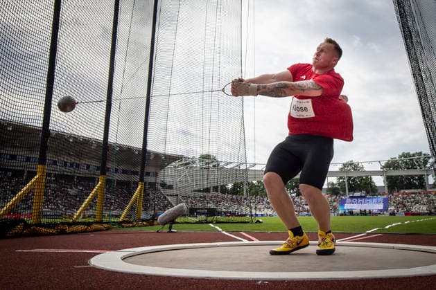 DRESDEN , GERMANY - MAY 31: Soeren Klose (GER Germany) competes in the hammer throw during the Golden Oval Continental Tour Silver meeting on May 31, 2026 at Heinz-Steyer-Stadion in Dresden, Saxony, Germany. Saxony Germany Copyright: xAxelxKohringx