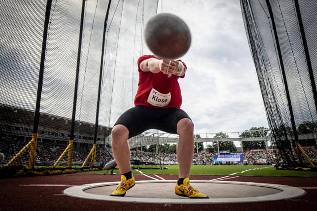 DRESDEN , GERMANY - MAY 31: Funny pic - Soeren Klose (GER Germany) competes in the hammer throw during the Golden Oval Continental Tour Silver meeting on May 31, 2026 at Heinz-Steyer-Stadion in Dresden, Saxony, Germany. Saxony Germany Copyright: xAxelxKohringx
