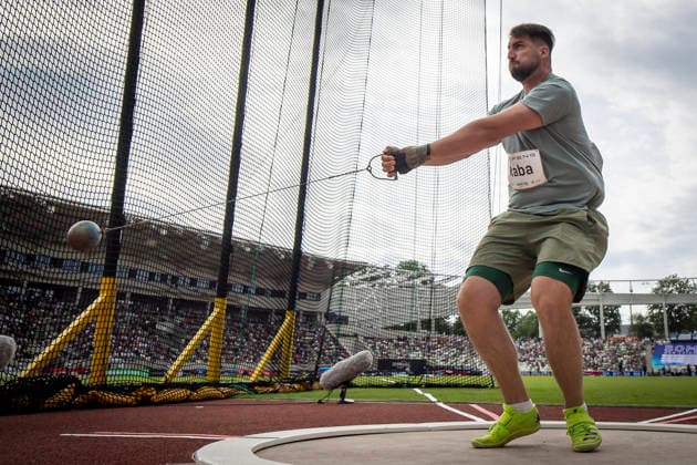 DRESDEN , GERMANY - MAY 31: Daniel Raba (HUN Hungary) competes in the hammer throw during the Golden Oval Continental Tour Silver meeting on May 31, 2026 at Heinz-Steyer-Stadion in Dresden, Saxony, Germany. Saxony Germany Copyright: xAxelxKohringx