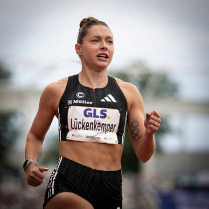 DRESDEN , GERMANY - MAY 31: Gina Lueckenkemper (GER Germany) competes in the 100m final during the Golden Oval Continental Tour Silver meeting on May 31, 2026 at Heinz-Steyer-Stadion in Dresden, Saxony, Germany. Saxony Germany Copyright: xAxelxKohringx