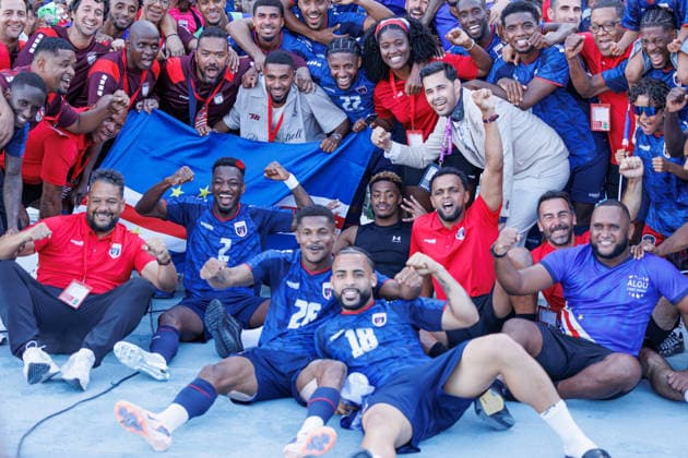 Team Cape verde seen during International Friendly, Länderspiel, Nationalmannschaft game between teams of Cape Verde and Servia at Estadio do Restelo (Luis Loureiro Ball Raw Images PT) Lisbon Estadio do Restelo Portugal Copyright: xLuisxLoureirox LLOU9844