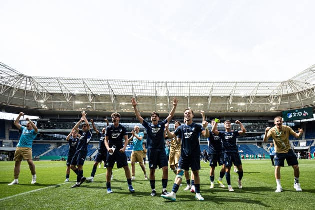 U19 DFB Nachwuchsliga A, 2025 2026, Final TSG Hoffenheim U19 1 FC Köln U19 31 05 2026 TSG 1899 Hoffenheim U19 celebrate victory with the fans U19 DFB Nachwuchsliga A, 2025 2026, Final TSG Hoffenheim U19 1 FC Köln U19 PreZero Arena, Sinsheim 31 05 2026 DFB regulations prohibit any use of photographs as image sequences and or quasi video Copyright: xBEAUTIFULxSPORTS Buriakovx