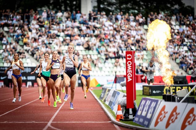 Golden Oval Dresden, 31 05 2026 Shortly before the finish Smilla Kolbe GER Germany wins the 800m race of the womens athletics meeting Golden Oval on 31 05 2026 at the Heinz Steyer Stadium in Dresden Saxony Copyright: xBEAUTIFULxSPORTS R.xSchmittx
