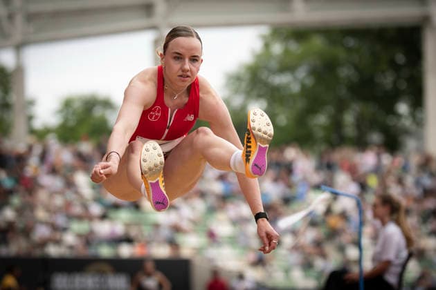DRESDEN , GERMANY - MAY 31: Imke Daalmann (GER Germany) competes in the long jump during the Golden Oval Continental Tour Silver meeting on May 31, 2026 at Heinz-Steyer-Stadion in Dresden, Saxony, Germany. Saxony Germany Copyright: xAxelxKohringx