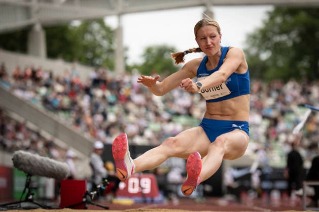 DRESDEN , GERMANY - MAY 31: Helena Boerner (GER Germany) competes in the long jump during the Golden Oval Continental Tour Silver meeting on May 31, 2026 at Heinz-Steyer-Stadion in Dresden, Saxony, Germany. Saxony Germany Copyright: xAxelxKohringx