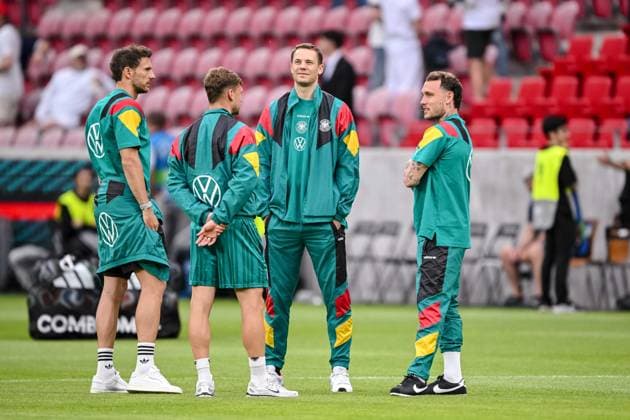 Leon Goretzka Germany , Joshua Kimmich Germany , Goalkeeper Manuel Neuer Germany and David Raum Germany Looks on during the international friendly match between Germany and Finland at MEWA Arena on May 31, 2026 in Mainz, Germany Photo by Harry Langer DeFodi Images