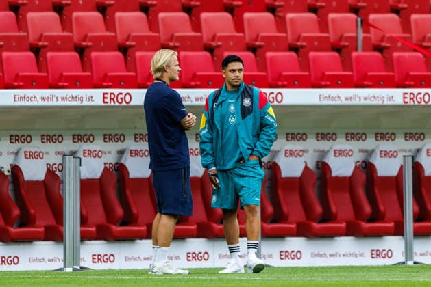 MAINZ, GERMANY - MAY 31: during the International Friendly, Länderspiel, Nationalmannschaft Germany vs. Finland at MEWA Arena on May 31, 2026 in Mainz, Germany. The German walks on the pitch; Nadiem Amiri (Germany, 20) Rhineland-Palatinate Germany Copyright: xStephanxHahnex