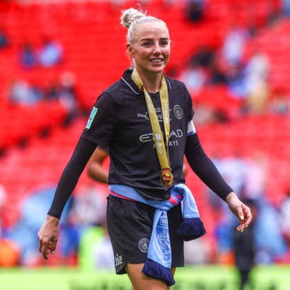 Brighton and Hove Albion Women v Manchester City Women Adobe Womens FA Cup Alex Greenwood of Manchester City Women celebrates winning the Adobe Womens FA Cup Final at Wembley Stadium, London 31 05 2026 UK Newspapers OUT Copyright: xLucyxCopseyx FIL-23532-0127