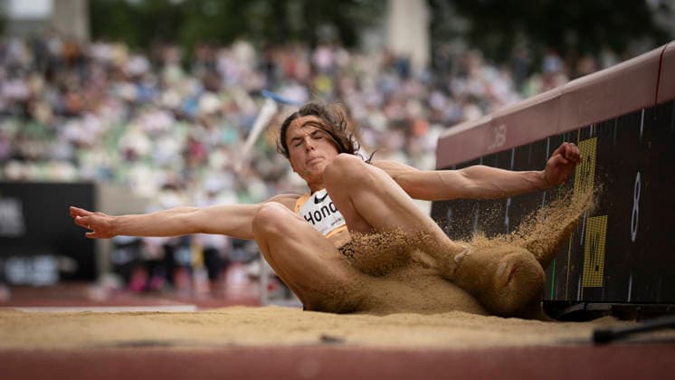 DRESDEN , GERMANY - MAY 31: Pauline Hondema (NED Netherlands) competes in the long jump during the Golden Oval Continental Tour Silver meeting on May 31, 2026 at Heinz-Steyer-Stadion in Dresden, Saxony, Germany. Saxony Germany Copyright: xAxelxKohringx