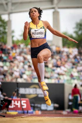 DRESDEN , GERMANY - MAY 31: Malaika Mihambo (GER Germany) competes in the long jump during the Golden Oval Continental Tour Silver meeting on May 31, 2026 at Heinz-Steyer-Stadion in Dresden, Saxony, Germany. Saxony Germany Copyright: xAxelxKohringx