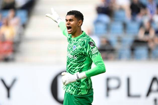 KAA Gent v KRC Genk - Jupiler Pro League Europe Play-Off Decider GENT, BELGIUM - MAY 31 : Brughmans Lucca goalkeeper of KRC Genk pictured during the Jupiler Pro League Europe Play-Off decider match with the last European Conference League ticket at stake between KAA Gent and KRC Genk on May 31, 2026 in Gent, Belgium, 31 05 2026 Gent Belgium  Copyright: xNicoxVereeckenx