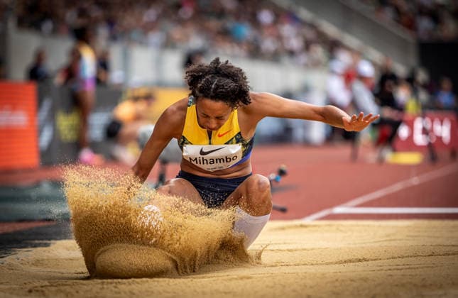 Golden Oval Dresden, 31 05 2026 In the sand whirl Malaika Mihambo GER Germany in the long jump at the womens athletics meeting Golden Oval on 31 05 2026 at Heinz Steyer Stadium in Dresden Saxony Copyright: xBEAUTIFULxSPORTS R.xSchmittx