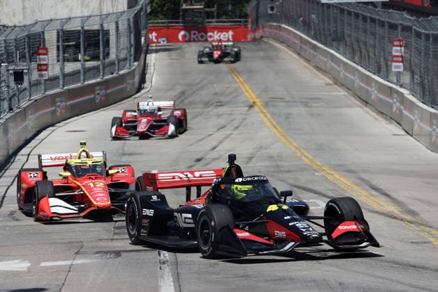 Mick Schumacher (GER) Honda 47 im Rennen, GP Detroit, Michigan, USA, 31.05.2026, IndyCar, Indy Car, IRL, USA Serie, US Motorsport *** Mick Schumacher GER Honda 47 in the race, GP Detroit, Michigan, USA, 31 05 2026, Indycar Series, US Motorsport