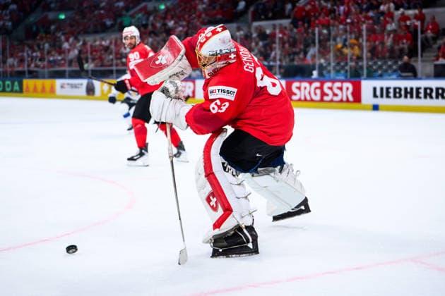 260531 Leonardo Genoni of Switzerland during the 2026 IIHF Ice Hockey World Championship final between Switzerland and Finland on May 31, 2026 in Zürich Photo Jesper Zerman BILDBYRAN kod JZ JZ0742 ishockey ice hockey ishockey vm 2026 vm 2026 iihf world championship final switzerland schweiz finland bbeng  Copyright: JESPERxZERMAN BB260531JZ160
