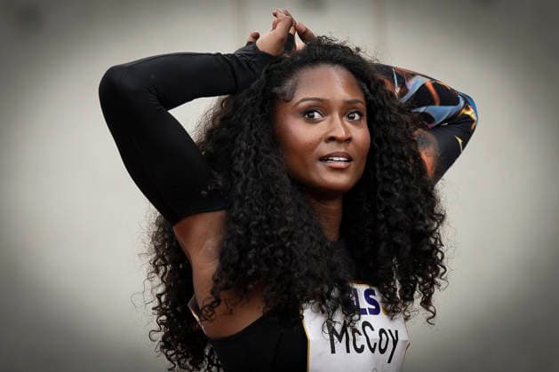 DRESDEN , GERMANY - MAY 31: Maia McCoy (USA United States) during the Golden Oval Continental Tour Silver meeting on May 31, 2026 at Heinz-Steyer-Stadion in Dresden, Saxony, Germany. Saxony Germany Copyright: xAxelxKohringx