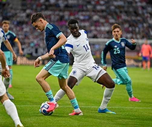 31 05 2026, Football friendly international match 3 match day, Germany Finland, in the Mewa Arena Mainz, f l Florian Wirtz Germany vs Ryan Mahuta Finland