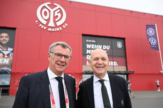 31 05 2026, xsltx, football international, Germany Finland v l Thomas Bergmann DFB President Bernd Neuendorf Deutscher Fussball Bund DFL DFB REGULATIONS PROHIBIT ANY USE OF PHOTOGRAPHS as IMAGE SEQUENCES and or QUASI VIDEO Mainz