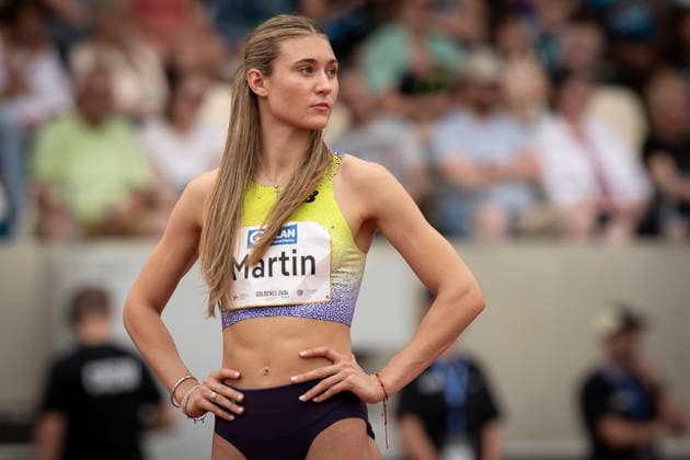 DRESDEN , GERMANY - MAY 31: Johanna Martin (GER Germany) during the Golden Oval Continental Tour Silver meeting on May 31, 2026 at Heinz-Steyer-Stadion in Dresden, Saxony, Germany. Saxony Germany Copyright: xAxelxKohringx