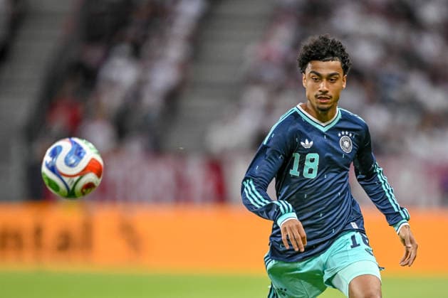 Nathaniel Brown Germany controls the Ball during the international friendly match between Germany and Finland at MEWA Arena on May 31, 2026 in Mainz, Germany Photo by Harry Langer DeFodi Images