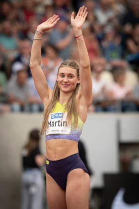 DRESDEN , GERMANY - MAY 31: Johanna Martin (GER Germany) during the Golden Oval Continental Tour Silver meeting on May 31, 2026 at Heinz-Steyer-Stadion in Dresden, Saxony, Germany. Saxony Germany Copyright: xAxelxKohringx
