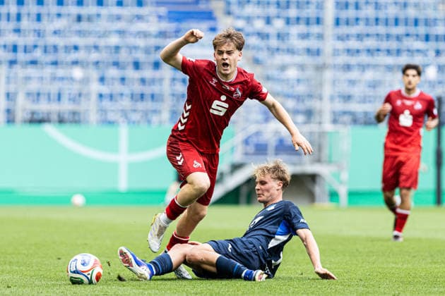 U19 DFB Nachwuchsliga A, 2025 2026, Final TSG Hoffenheim U19 1 FC Köln U19 31 05 2026 Benjamin Ley 1 FC Köln U19, 8 , Krystof Cizek TSG 1899 Hoffenheim U19, 18 U19 DFB Nachwuchsliga A, 2025 2026, Final TSG Hoffenheim U19 1 FC Köln U19 PreZero Arena, Sinsheim 31 05 2026 DFB regulations prohibit any use of photographs as image sequences and or quasi video Copyright: xBEAUTIFULxSPORTS Buriakovx
