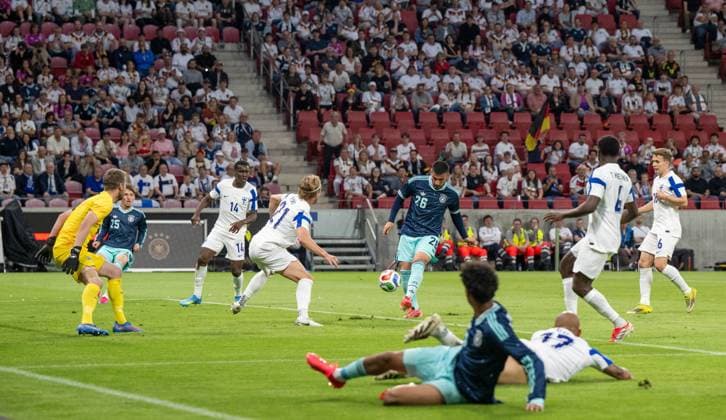 Soccer, Men, Season 2025 2025, International match in Mainz, Germany Finland, f l Goalkeeper Lukas Hradecky Finland , Ville Koski Finland , Chance Deniz Undav Germany , 31 05 2026, Copyright: xMatthiasxKochx