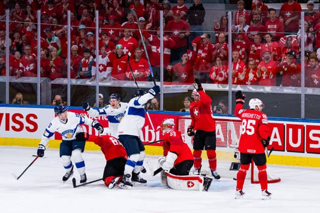 ZURICH, SWITZERLAND - MAY 31: The not given Goal for Finland during the Gold Medal Game - Match 64 between Switzerland and Finland at the IIHF Ice hockey, Eishockey World Championship, WM, Weltmeisterschaft 2026, Swiss Life Arena on May 31, 2026 in Zurich, Switzerland. Zurich Switzerland Copyright: xTimoxSteinx