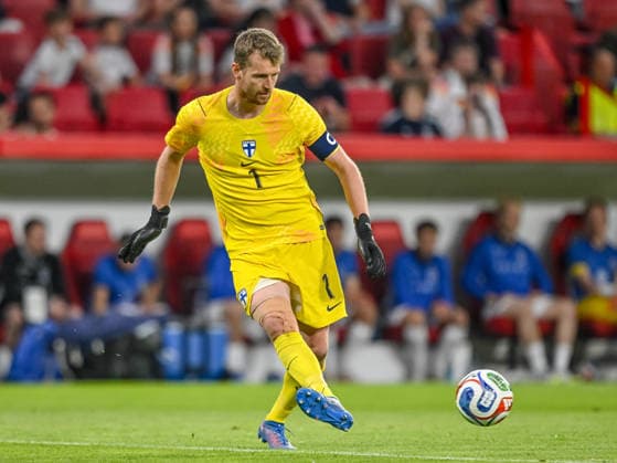 Goalkeeper Lukas Hradecky Finland controls the ball during the international friendly match between Germany and Finland at MEWA Arena on May 31, 2026 in Mainz, Germany Photo by Harry Langer DeFodi Images