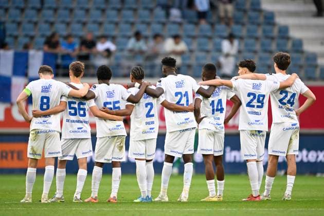 KAA Gent v KRC Genk - Jupiler Pro League Europe Play-Off Decider GENT, BELGIUM - MAY 31 : The players of KRC Genk during penalty s shoot out during the Jupiler Pro League Europe Play-Off decider match with the last European Conference League ticket at stake between KAA Gent and KRC Genk on May 31, 2026 in Gent, Belgium, 31 05 2026 Gent Belgium  Copyright: xNicoxVereeckenx
