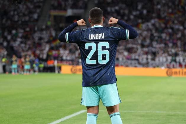 Deniz Undav 26 (Deutschland) macht eine Jubelpose nach seinem Tor zum 1:0, Freude, Emotion, Deutschland vs. Finnland, Fussball, Maenner, UEFA, Freundschaftsspiel, Friendly Match, DFB, Saison 2025 2026, 31.05.2026 Mainz Rheinland-Pfalz Deutschland *** Deniz Undav 26 Germany makes a cheering pose after his goal for 1 0, joy, emotion, Germany vs Finland, football, men, UEFA, friendly, friendly match, DFB, 2025 2026 season, 31 05 2026 Mainz Rhineland Palatinate Germany Copyright: xkolbert-press MartinxAgüerax